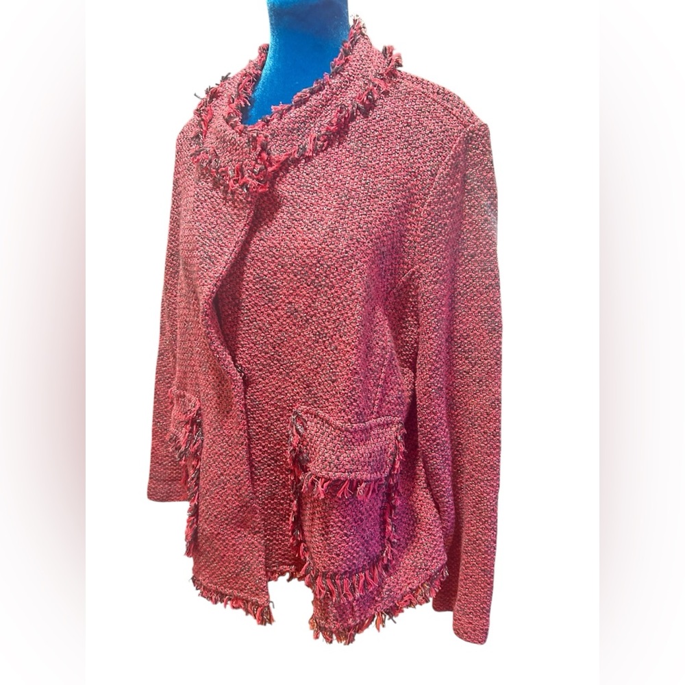 nic+Zoe feminine classy pink tweed blazer jacket